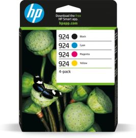 HP 924 CMYK 4-Pack (6C3Z1NE) Ink Cartridge Multipack, BK/C/M/Y