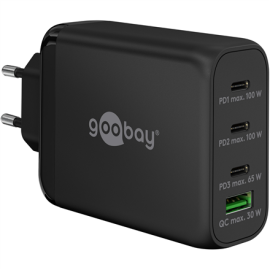 Goobay 100 W USB-C PD GaN Multiport Fast Charger, Black