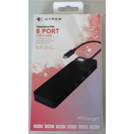 SALE OUT. Hyper HyperDrive Flex 8 Port USB-C Hub, Black Hyper HyperDrive Flex 8 Port USB-C Hub, Black HD4102BKGL