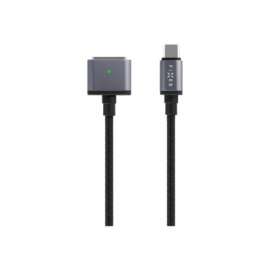 Fixed Braided charging cable with USB-C/MagSafe 3 connectors, 2 m, 140 W, Gray