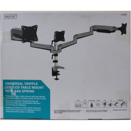 SALE OUT. DIGITUS Triple monitor mount, 3x 27", 3x 6 kg Digitus Desk Mount Triple Monitor Gas Spring Mount DA-90363