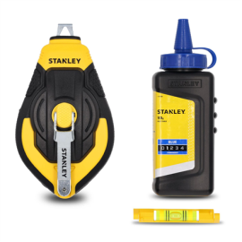 Stanley STHT47312-0 30M 3:1 Comfort Grip Reel Kit With Blue Chalk and Line Level