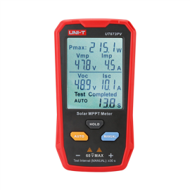UNI-T UT673PV MPPT Solar Panel Tester, 5–800 W, 0–35 A, 12–60 V DC, Manual and Auto Modes