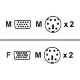 Aten KVM Cable, 1.8M PS/2 2L-1001P