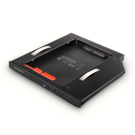 AXAGON Optical disk drive caddy for 2.5“ SSD/HDD. LED, 9.5 mm, Aluminum RSS-CD09