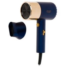 Adler Hair dryer | AD 2280 | 1800 W | Number of temperature settings 3 | Blue/Gold