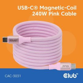 CABLE USB-C TO USB-C 2M/MAGNETIC PINK CAC-3031 CLUB3D