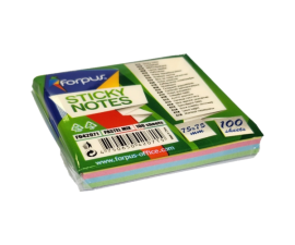 Sticky Notes Forpus, 75x75mm, Mix of 4 pastel colours (1x100)