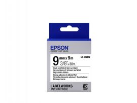 Epson LK-3WBW (C53S653007) Label Tape Cartridge, Strong Adhesive, Black on White 9mm, 9m