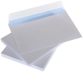 Envelopes C65 white with ribbon and internal press 114x229 mm  x 25pcs