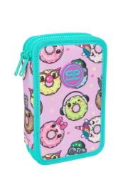 Double decker school pencil case with equipment Coolpack Jumper 2 Happy donuts