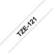 Brother TZE-121 (TZE121) Laminated Labelling Tape Cassette, Black on Clear 9mm, 8m