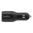 Belkin Dual USB-C Car Charger 36W BOOST CHARGE Black