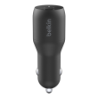 Belkin Dual USB-C Car Charger 36W BOOST CHARGE Black