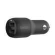 Belkin Dual USB-A Car Charger 24W BOOST CHARGE Black