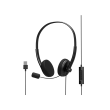 PORT DESIGNS Office USB Stereo Headset With Microphone Built-in microphone