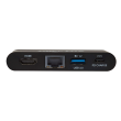Tripp Lite USB-C Dock U444-T6N-H4GUBC Single Display/1xHDMI/up to 1x4K/1xUSB 3.2/RJ45/support PD 100W/Black/Power Supply not included