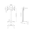SMS Floor stand Monitor Stand Flatscreen FH T 1450 Adjustable Height