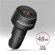 AXAGON PWC-PQ48 Car charger 48W, USB-A + USB-C, PD3.0/PPS/QC4+/SFC, Black