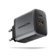 AXAGON ACU-PQ67 GaN Wall charger 67W, 2x port (USB-A + USB-C) PD3.0/PPS/QC4+/SFC 2.0/Apple, Black