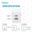 Digitus USB GaN Charger 45W, 1x USB-C, 1x USB-A DA-10302