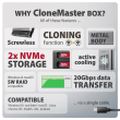 AXAGON USB-C 20Gbps Dual M.2 NVMe SSD CLONE MASTER Enclosure EEM2-20GD