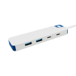 Hyper HyperDrive Flex 4 Port USB-C Combo Hub, White/Blue HD5200BUGL