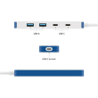 Hyper HyperDrive Flex 4 Port USB-C Combo Hub, White/Blue HD5200BUGL