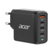 Acer 67W PD GaN Charger, 2 x USB C and 1 x USB A, EU Plug, 100W USB C cable, Black (Retail Pack)