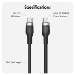 Hyper HyperJuice USB-C Silicone Charging Cable HJ4011BKGL