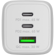 Goobay 65 W USB-C PD GaN Multiport Fast Charger Nano, White Goobay 65 W USB-C PD GaN Multiport Fast Charger Nano
