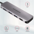 AXAGON SuperSpeed USB-C COMBO 5in1 hub HMC-HCR3A