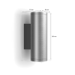 Philips Hue WCA Appear Outdoor Wall Lantern, Inox 8 W 2000-6500 Hue White Colour Ambiance