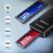 AXAGON USB-A 10Gbps - M.2 NVMe and SATA SSD Adapter | ADM2-AM