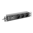Lanberg Power Distribution Unit (PDU) 10" 1U 16A 2m 3x French Outlets | PDU-03E-0200-BK