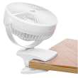 Adler Rechargeable Clip-on Desk Fan | AD 7342 | Table Fan | White | Diameter 15.5 cm | Number of spe