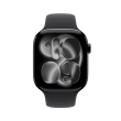 Apple Watch Series 11 GPS + Cellular 46mm Jet Black Aluminium Case with Black Sport Band - M/L | Sma