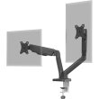 Goobay Desk Mount | Double Monitor Mount with Gas Spring | Swivel