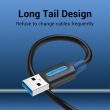 CABLE USB3.0 MALE TO MALE/2M BLACK CONBH VENTION
