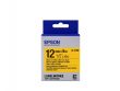 Epson LK-4YBW (C53S654014) Label Tape Cartridge, Strong Adhesive, Black on Yellow (12mm, 9m)