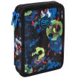 Double decker school pencil case with equipment Coolpack Jumper XL Football Blue 2