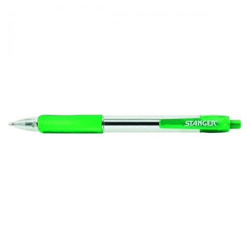 STANGER Ball Point Pens 1.0 Softgrip rertactable, green, 1 pcs. 18000300041