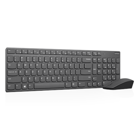 Lenovo Professional Ultraslim Wireless Combo Keyboard and Mouse - US English with Euro symbol  Grey