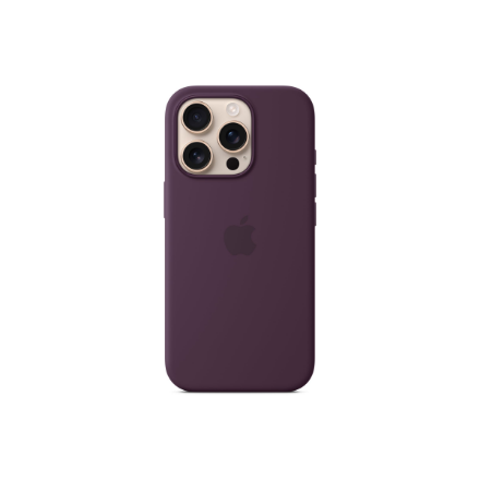 Apple iPhone 16 Pro Silicone Case with MagSafe - Plum | Apple