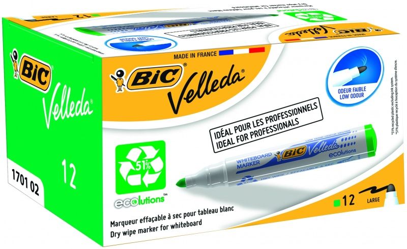 BIC whiteboard marker VELL 1701, 1-5 mm, green, Box 12 pcs. 701023