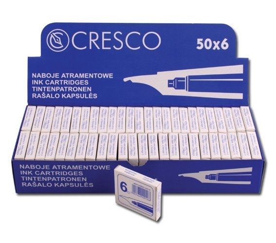 Pen Ink Cartridges Cresco, Short , Black (6 pcs.)  1223-006