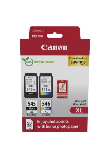 Canon PG-545XL/CL-546XL (8286B011) Photo value pack Ink Cartridge Multipack, BK/CMY