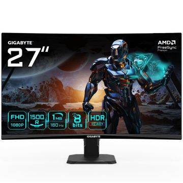 LCD Monitor GIGABYTE GS27FC Gaming Monitor Gaming/Curved GS27FCEK 27" 180Hz