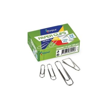 Clips Forpus, white metal, 50mm, round, corrugated (100) 1104-106