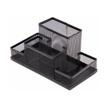 Pencil case Forpus, black, empty, section 4, perforated metal 1005-012